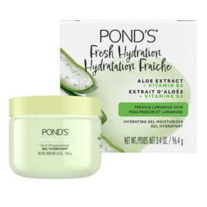 PONDS Aloe Extract & Vitamin B3 Gel Face Moisturizer For Fresh and Luminous Skin, Achieve 24-hour hydration & luminous skin