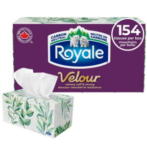 Royale Velour, 3 Ply Facial Tissue, 1 Flat Box, 154 Tissues per Box, 154 tissues per pack