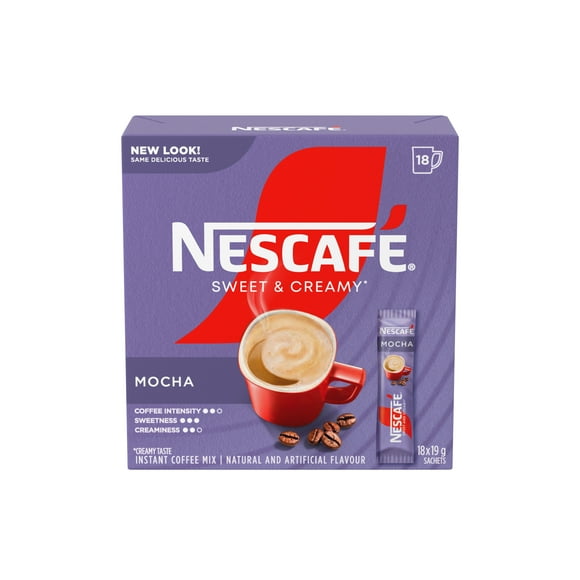 Sweet & Creamy Mocha Instant Coffee Mix, Single-serve Sachets Containing Coffee, Coffee Whitener & Sugar, Just Add Hot Water, 100% Responsibly Sourced Coffee, 351 g