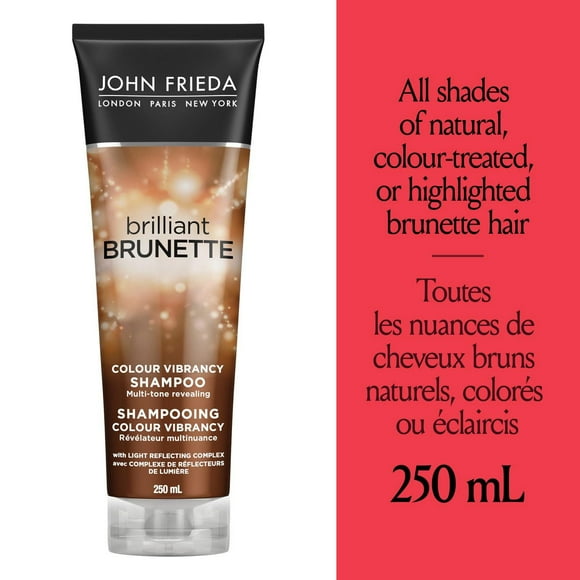 John Frieda Brilliant Brunette Colour Vibrancy Shampoo for Restored Tone and Texture, Shampoo | 250 mL