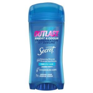 Secret Outlast Sweat & Odor Clear Gel Women's Antiperspirant Deodorant, Completely Clean Scent, 73 grams