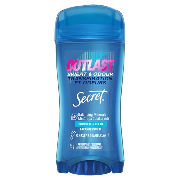 Secret Outlast Sweat & Odor Clear Gel Women's Antiperspirant Deodorant, Completely Clean Scent, 73 grams