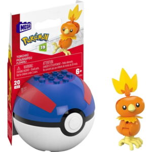 MEGA Pokemon Torchic Building Toy Kit, Poseable Action Figure (20 Pieces) for Kids