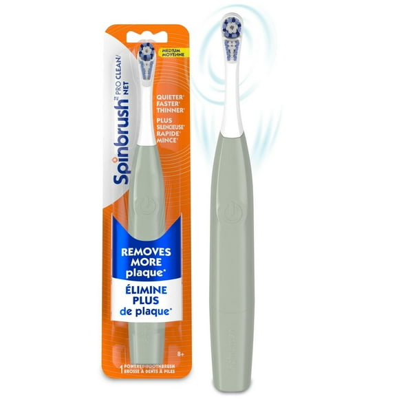 Spinbrush PRO CLEAN Battery Powered Electric Toothbrush for Adults, Medium Bristles, 1 Count, Spinbrush PRO CLEAN