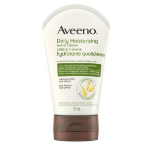 Aveeno Daily Moisturizing Hand Cream, Dry Skin Hand Lotion, Non-GMO Oat Moisturizer, Paraben Free, Fragrance Free, 97 mL