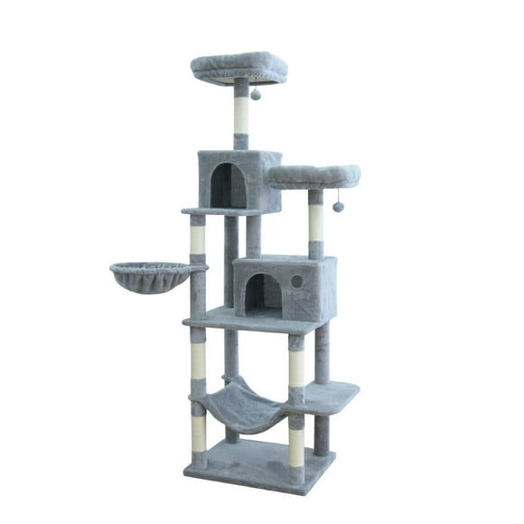 Home4Cat 78.9" 7-Level Cat Tree with Two Condos, Cozy Hammock, and Multiple Sisal Scratchers