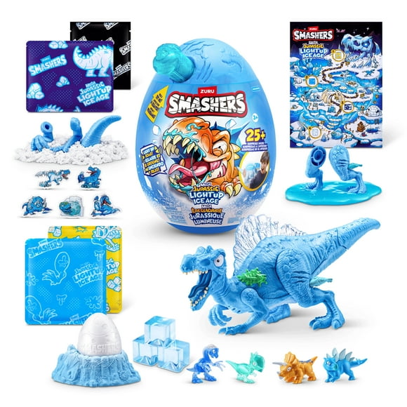 Smashers Mega Jurassic Light Up Ice Age by ZURU, Smashable Egg Toy for Boys