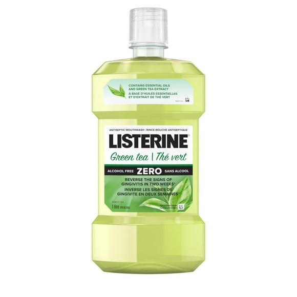 Listerine Green Tea Zero Antiseptic Mouthwash, Alcohol Free, 1 L