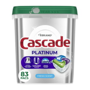 Cascade Platinum Dishwasher Pods, Dishwasher Detergent, Dish Detergent Soap, Fresh, 83CT