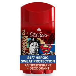 Old Spice Antiperspirant and Deodorant for Men, 24/7 Freshness, Long Lasting Sweat and Odor Protection, Smell Like a Hero, Superman, Bright Citrus and Cosmos Scent, 73G