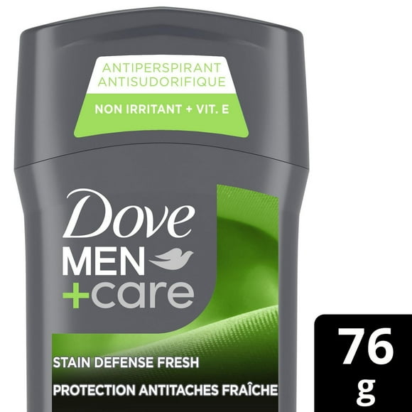 Dove Men+Care Stain Defense Fresh 72H Protection Antiperspirant Deodorant Stick for Men Anti-White Marks and Yellow Stains, 76g