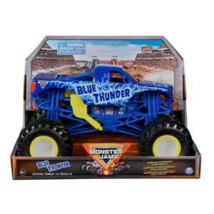 Monster Jam, Official Blue Thunder Monster Truck, Collector Die-Cast Vehicle, 1:24 Scale, Kids Toys for Boys and Girls Ages 3 and up