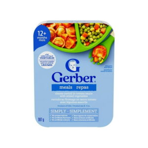 GERBER MEALS Cheese Ravioli In Tomato Sauce With A Full Toddler Serving of Mixed Veggies, Source Of Iron, Calcium & Potassium, No Preservatives, Artificial Colours Or Flavours 187 g, 187 g
