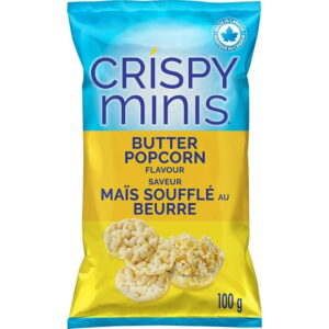 Quaker Crispy Minis Brown Rice Chips Butter Popcorn, 100 g.