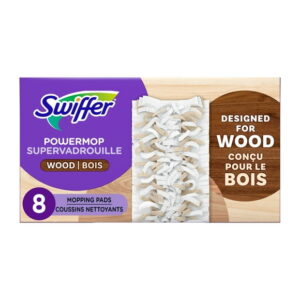 Swiffer PowerMop Wood Mopping Pad Refills for Floor Cleaning, 8CT
