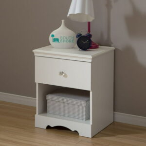 South Shore Crystal 1-Drawer Nightstand, White