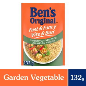 BEN'S ORIGINAL FAST & FANCY Garden Vegetable Style Rice, 132g pouch, Perfect Every Time