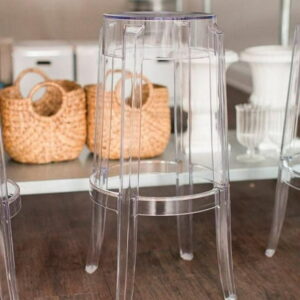 Heavenly Collection Clear Plastic Counter Stool for Kitchen Island and Bar Seating
