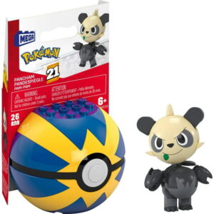 MEGA Pokémon Pancham Building Toy Kit, Poseable Action Figure (26 Pieces) for Kids