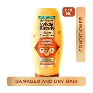 Garnier Whole Blends Honey Treasures, Repairing Conditioner for Damaged and Dry Hair, 650 mL