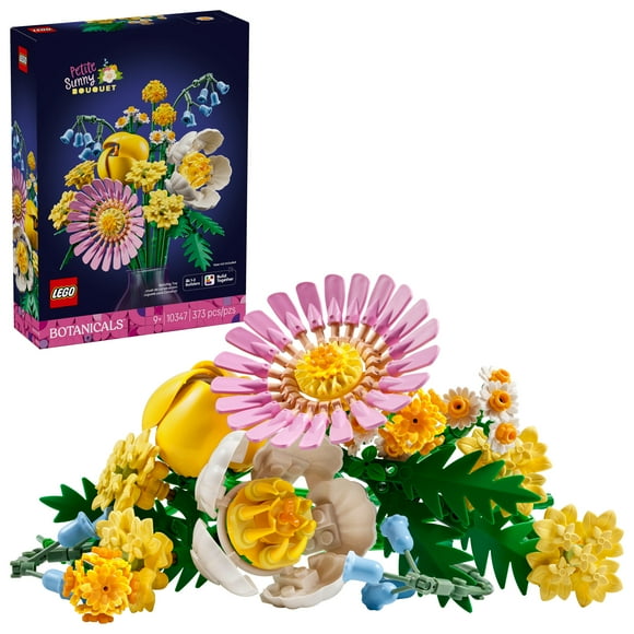 LEGO Botanicals Petite Sunny Bouquet Flower Set - Building Toy for Kids 9+ - DIY Floral Arrangement - Room Decor - Birthday Gift Idea for Girls & Boys - Faux Bluebells, Tulip, Daisy, and More - 10347