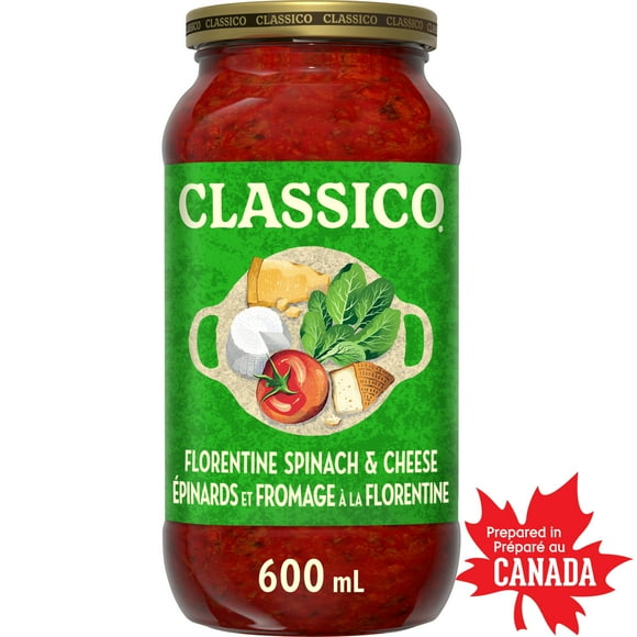 Classico Florentine Spinach & Cheese Pasta Sauce, Classico Spinach & Tomato 600ML
