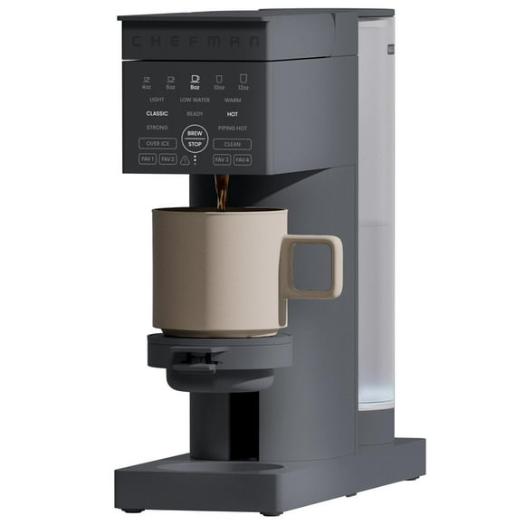 Chefman Caffeinator Single Serve Coffee Maker, Pod & Ground Compatible, 45 oz. Reservoir Black, New, 45 oz. Coffe Maker