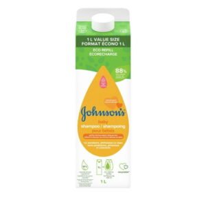 Johnson's Baby Shampoo Carton Refill, Glycerin, Baby Shampoo, Gentle, For Delicate Hair & Scalp, Hypoallergenic, Paraben Free, 1 L