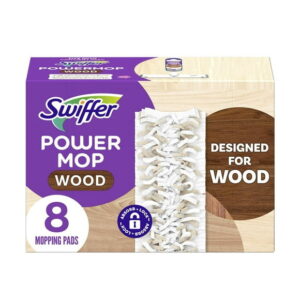 Swiffer PowerMop Wood Mopping Pad Refills for Floor Cleaning, 8CT