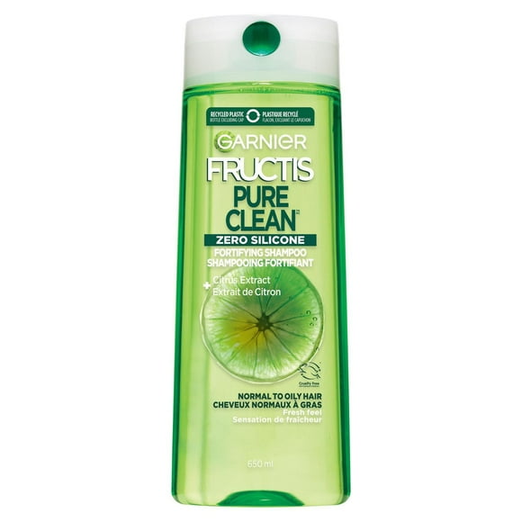 Garnier Fructis Pure Clean Fortifying Shampoo for Normal to Oily Hair, Shampoo For Normal & Oily Hair, 650 mL