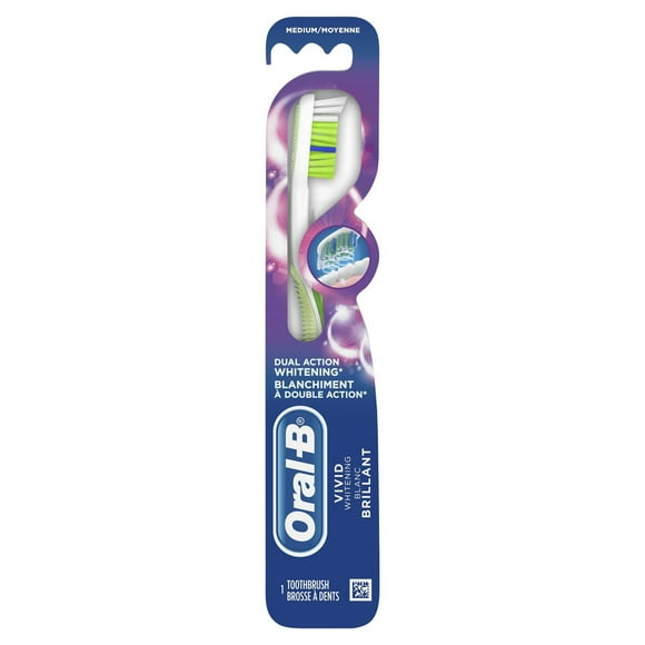 Oral-B Vivid Whitening Toothbrushes, Medium, 1 toothbrush