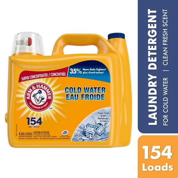 Arm & Hammer Cold Water Clean Fresh Scent Liquid Laundry Detergent, 154 Loads, 4.55-L