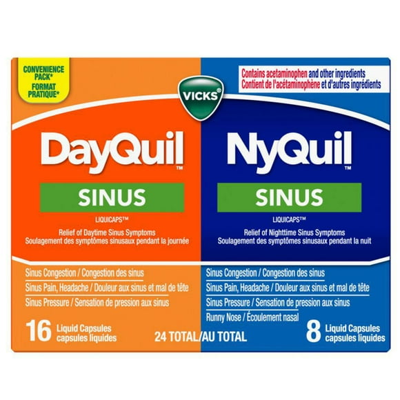 Vicks Nyquil And Dayquil Sinus Liquicaps Combo Pack, 24 Count