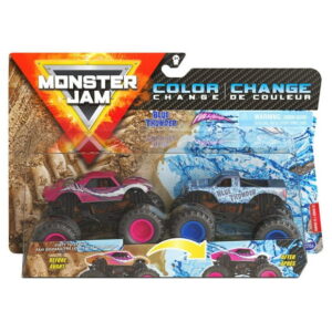 Monster Jam, Official Blue Thunder vs. Full Charge Color-Changing Die-Cast Monster Trucks, 1:64 Scale