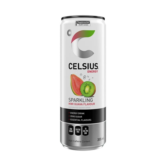 Celsius Kiwi Guava Energy Drink 355 mL, Can, Celsius Kiwi Guava
