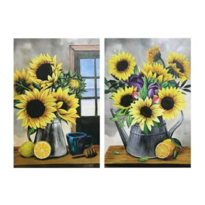 Canvas Wall Art Sunflower And Lemons - Set of 2