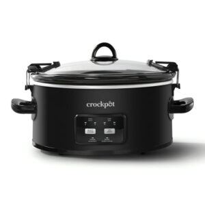 Crock-Pot 6-Quart Cook & Carry Slow Cooker, One-Touch Control, 5.7 L, Matte Black
