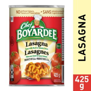 Chef Boyardee Lasagna Pasta with Beef in Tomato Sauce, 425 grams, CHEF BOYARDEE LSGN PST BF TOM SC