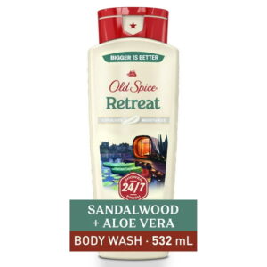 Old Spice Men's Body Wash for Men, Retreat Scent, 24/7 Shower Fresh, Exfoliation + Moisturization, 532ML