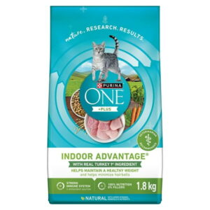 Purina ONE +Plus Indoor Advantage Turkey, Dry Cat Food, 1.8-7.2 kg