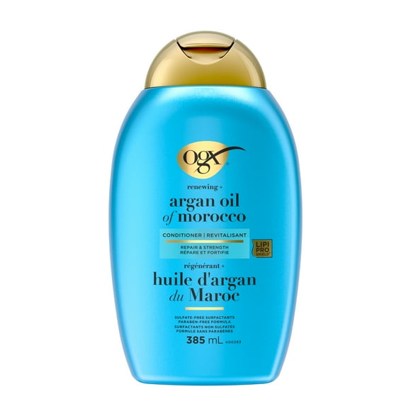 OGX Renewing + Argan Oil of Morocco Conditioner, Repair Conditioner & Argan Oil Helps Strengthen & Repair Dry, Damaged Hair, Paraben-Free, Sulfate-Free Surfactants, 385 mL