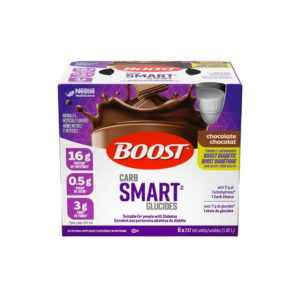 BOOST CarbSmart Chocolate, High Protein, Low Sugar, 24 Vitamins & Minerals, Nutritional Supplement, 16g Protein, 0.5g Sugar, Kosher, Gluten-free, Suitable For Diabetics, 6 x 237 ML