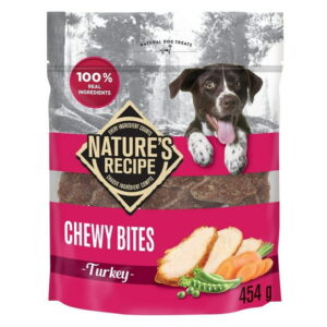 Nature's Recipe Chewy Bites Grain Free Natural Dog Treats, Turkey, Pea & Carrot Recipe