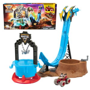 Monster Jam Mud Blasters, Monster Mutt Dalmatian Dunk Tank Playset, Color Change Action, Kids Toy Gifts for Boys and Girls Ages 3 and Up, Mud Blasters Tank Playset