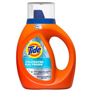 Tide Ultra Coldwater Liquid Laundry Detergent, Original Scent, 887 mL, 21 Loads, Laundry Detergent Liquid Formulated for Cold Water, TIDE LQ HE CW OS