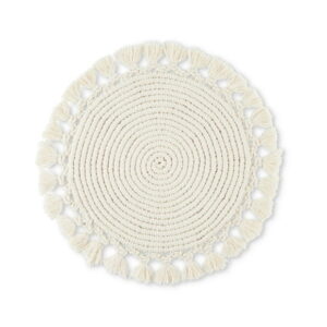 Better Homes & Garden Lauren Macrame Placemat Set, Natural, 1 Piece, Spot treat