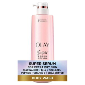Olay Super Serum Body Wash for Extra Dry Skin, Serum Complex for Luminous Skin, 547ML