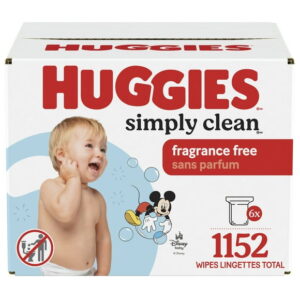 Huggies Simply Clean Baby Wipes, UNCENTED, 6 Refill Packs, 1,152 Wipes, 1152 Wipes