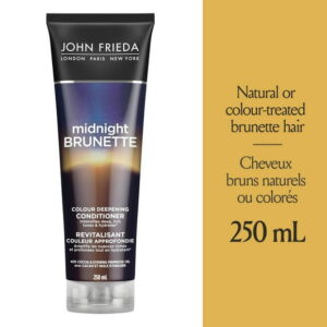 John Frieda Midnight Brunette Colour Deepening Conditioner for Nourished Rich Hair, Conditioner | 250 mL