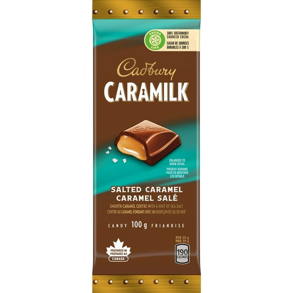 Cadbury Caramilk Salted Caramel, Chocolatey Candy Bars, 100 g